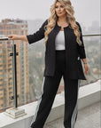 Комплект pants и blazer със linen ти, polyester и lycra, модел за ежедневен стил, български дизайн.
