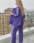 Pants and blazer set with stripes , polyester и lycra, елегантен и стиlinen за мода и комфорт.