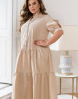 Long linen dress with buttons