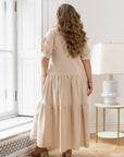 Long linen dress with buttons