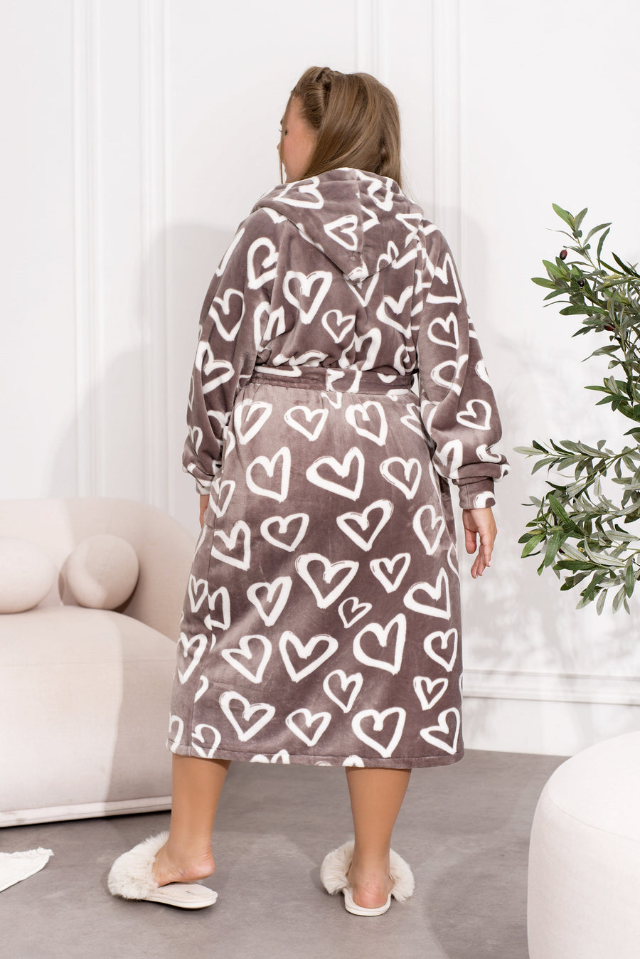 Teplý župan s kapucí