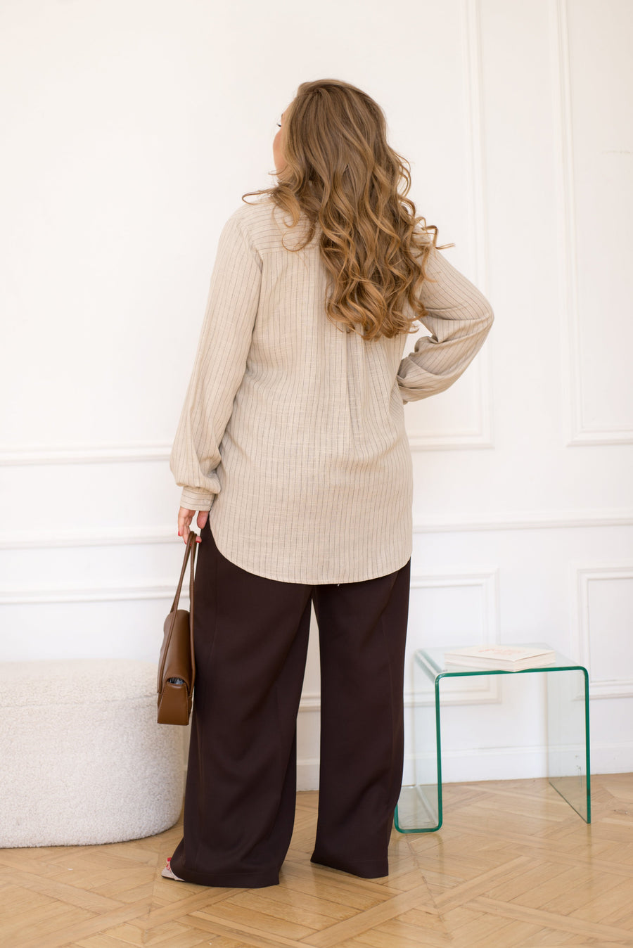 Striped linen-blend shirt  - Twiggy Shop