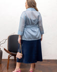 Cape im Blazer-Stil aus leichtem Stoff