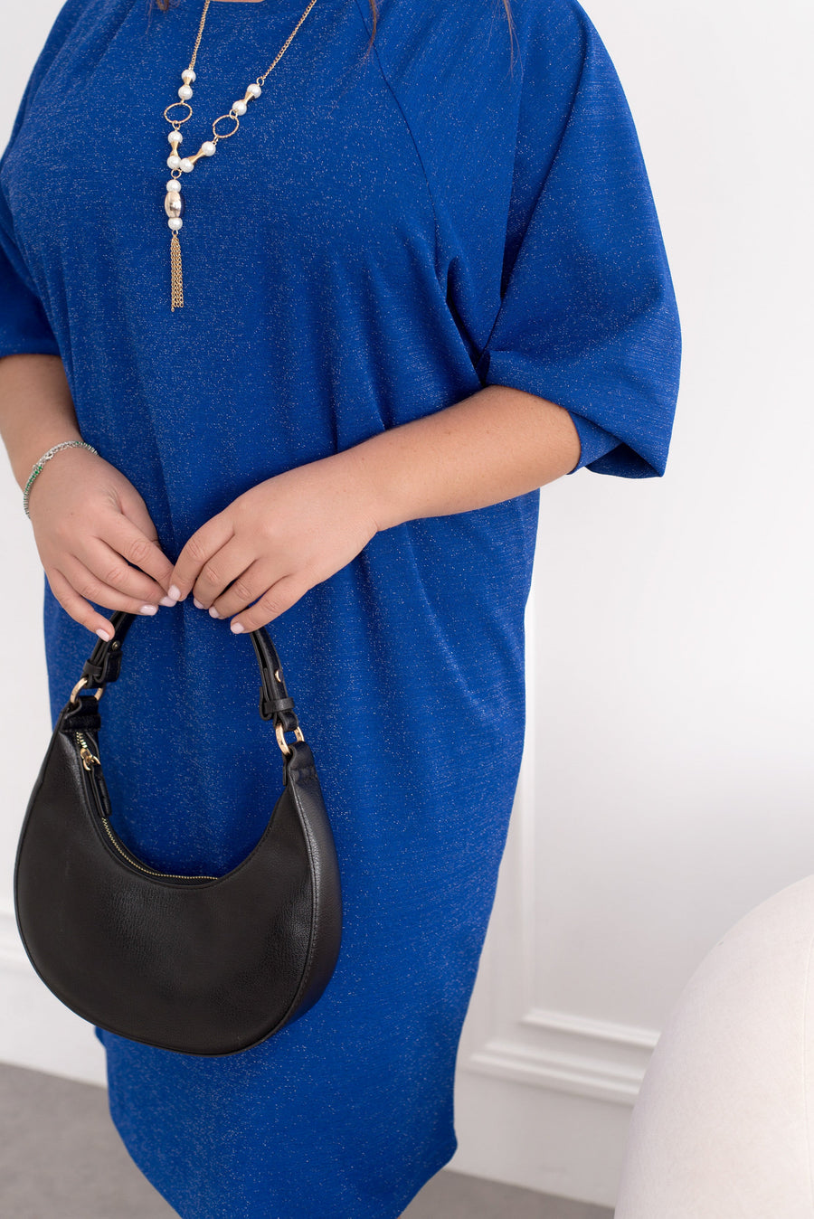 Lurex dress with loose sleeves