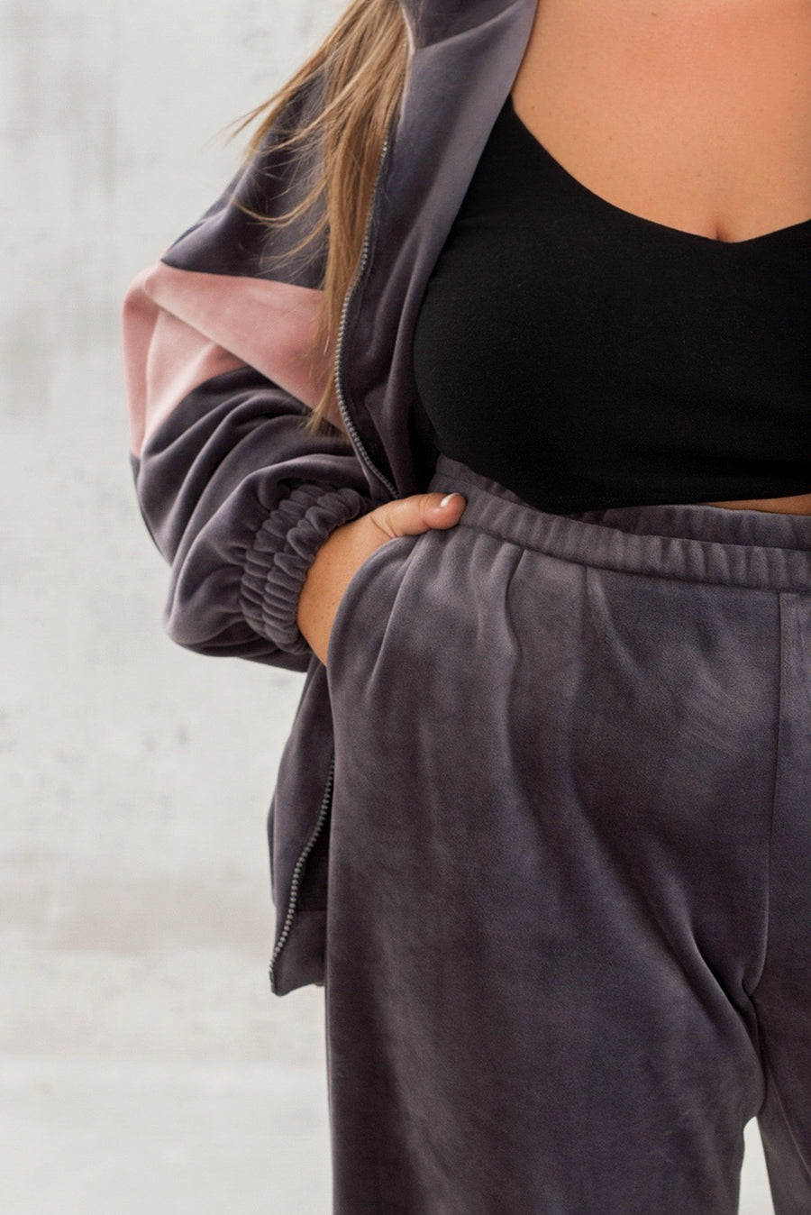 Velvet set with wide-leg pants  - Twiggy Shop