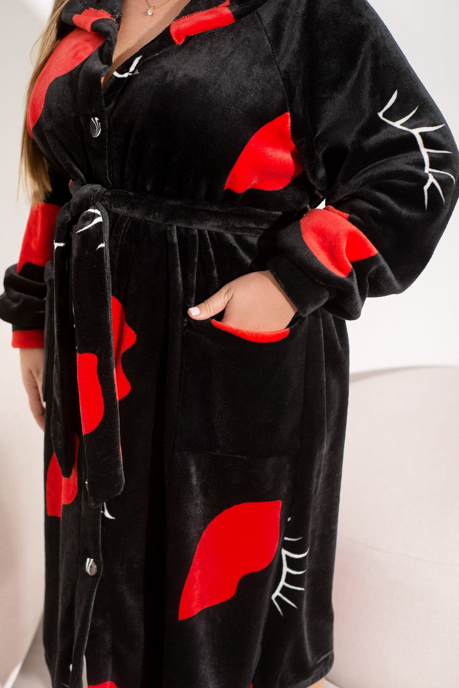 Teplý župan s kapucí