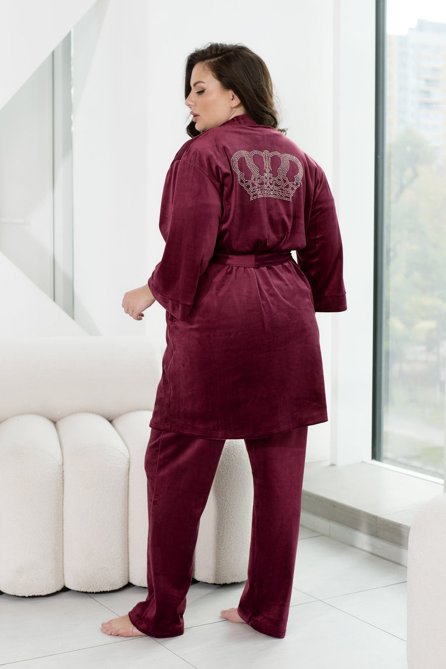 Třídílná sametová sada společenského oblečení