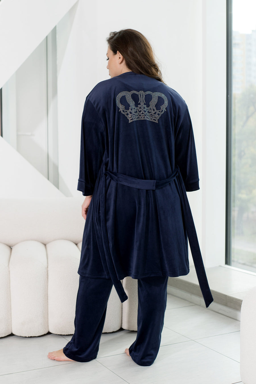 Three-piece velvet loungewear set