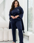 Three-piece velvet loungewear set