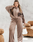 Velvet set with wide-leg pants  - Twiggy Shop