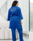 Three-piece velvet loungewear set