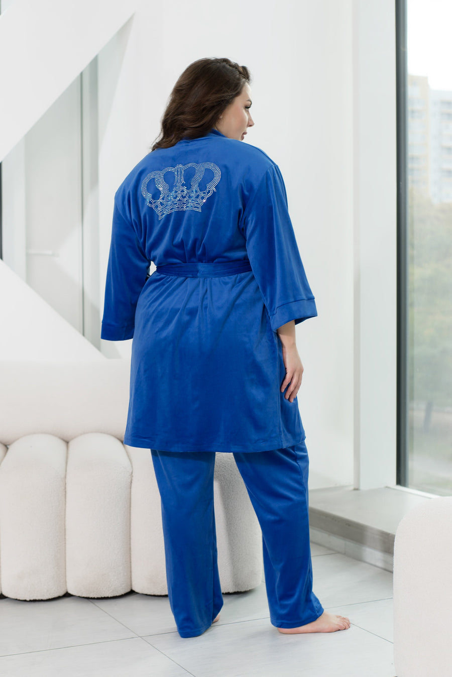 Three-piece velvet loungewear set