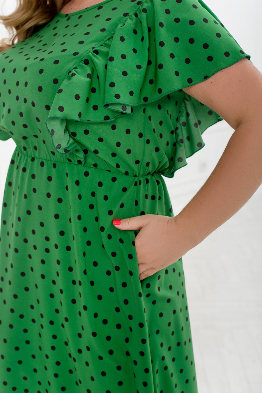 Polka dot knee-length dress