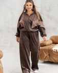 Velvet set with wide-leg pants  - Twiggy Shop