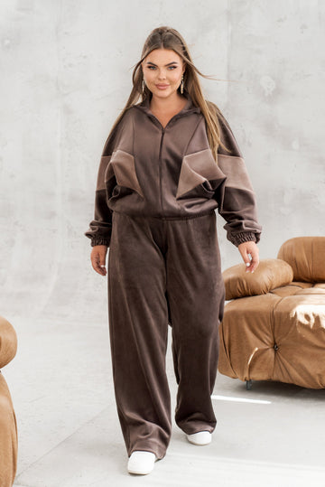 Velvet set with wide-leg pants  - Twiggy Shop