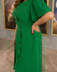 Асимметричное платье с пуговицами