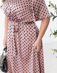 Silk midi dress with polka dots - Twiggy Shop