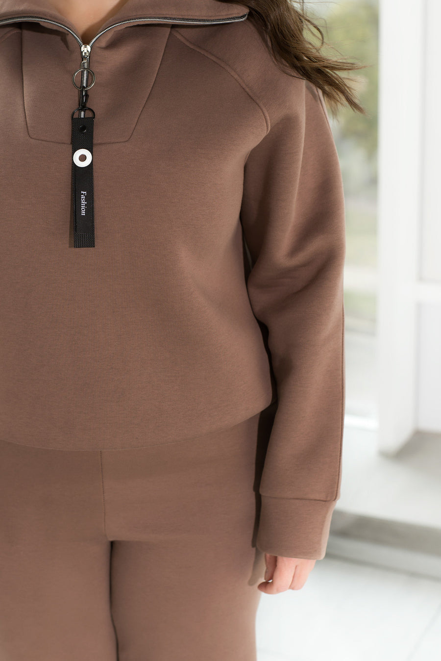 Gewatteerde set met ritssluiting