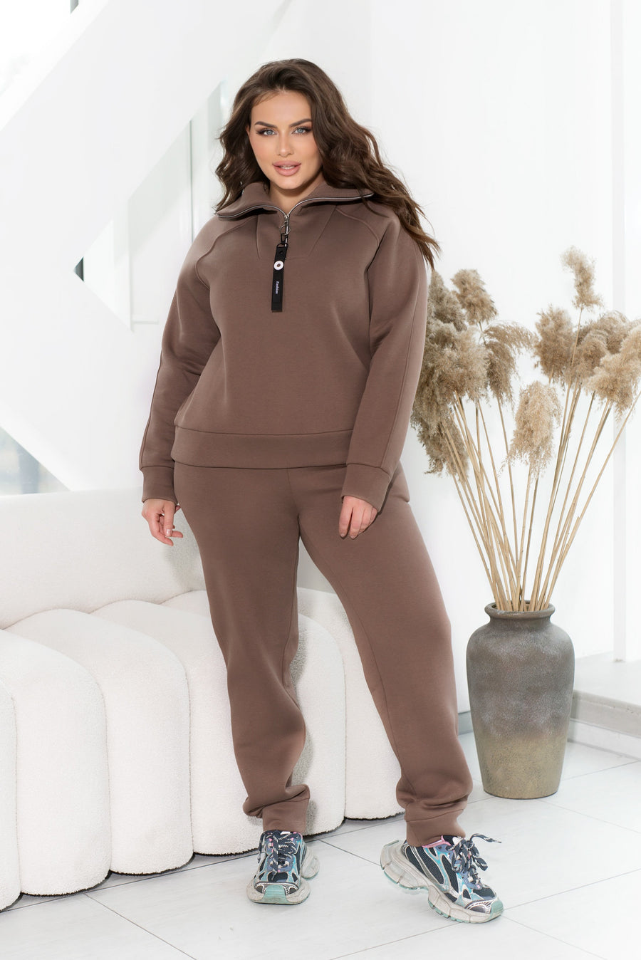 Gewatteerde set met ritssluiting