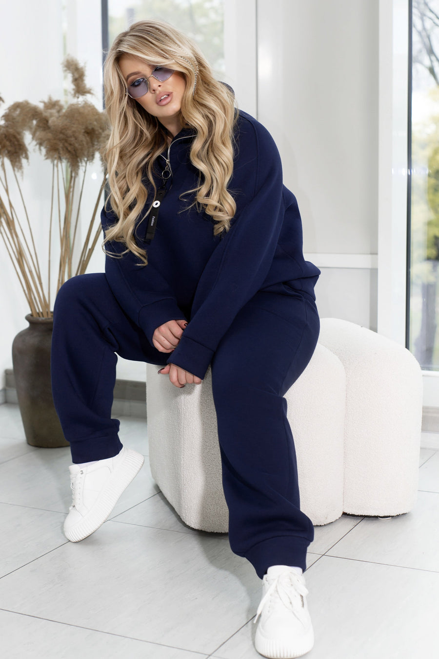 Gewatteerde set met ritssluiting