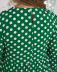 Polka dot dress with ruffles