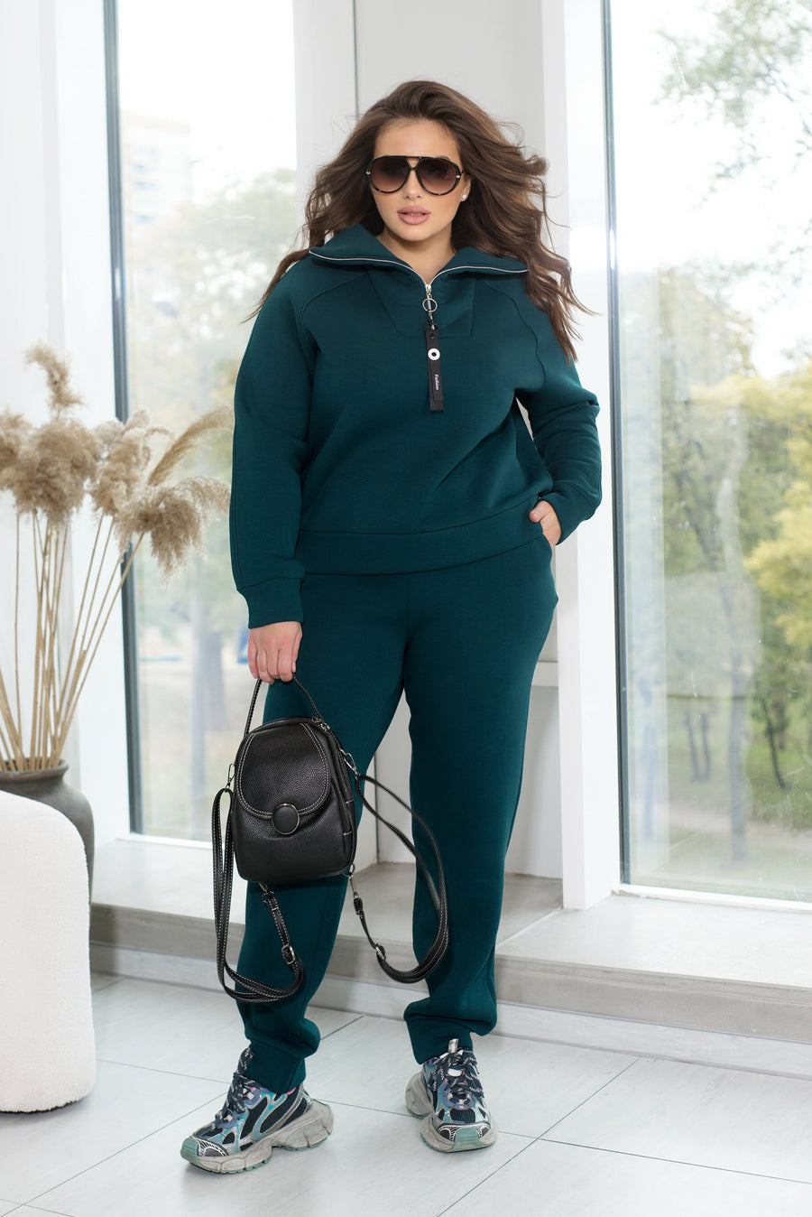 Gewatteerde set met ritssluiting