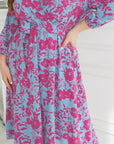 Расклешенное платье с цветочным принтом