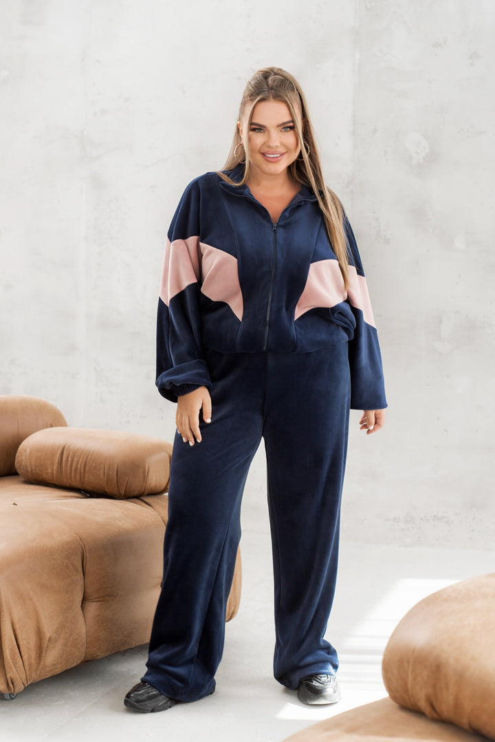 Velvet set with wide-leg pants  - Twiggy Shop