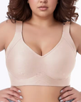Безшевен сутиен за големи Sizeи L–6XL, White, с мек дизайн и еластична Fabric от nylon и elastane.