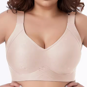 Безшевен сутиен за големи Sizeи L–6XL, White, с мек дизайн и еластична Fabric от nylon и elastane.
