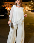 Elegant chiffon dress with rhinestones, polyester and elastane, refined and stylish for special occasion.