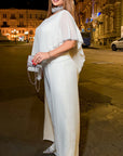 Elegant chiffon dress with rhinestones, polyester and elastane, stylish design and delicate details.