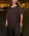 Elegant chiffon dress with rhinestones, polyester and elastane, suitable for special events, in the image 2027IMG_6454.jpg