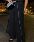 Elegant chiffon dress with rhinestones, polyester and elastane, stylish for special occasions.