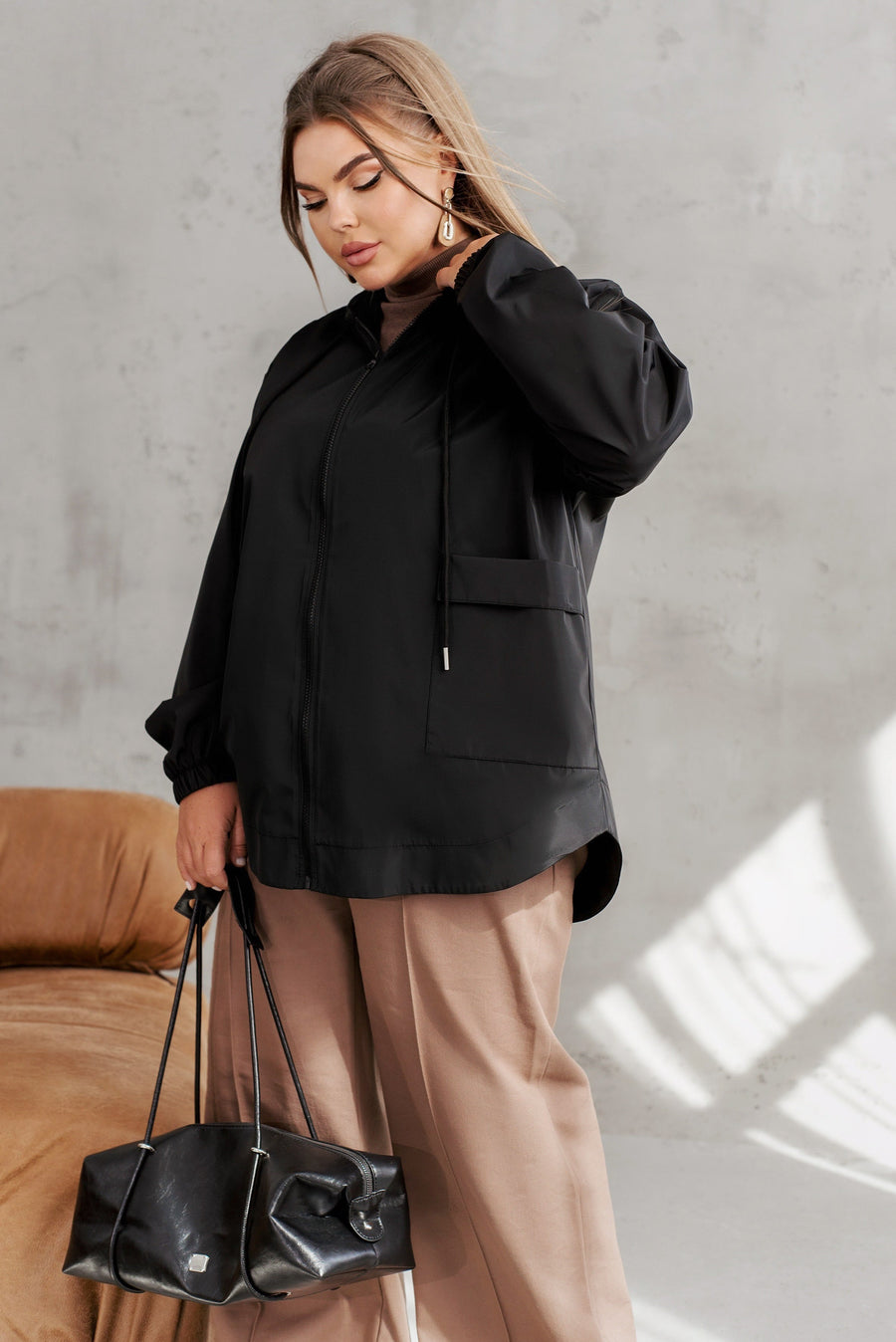 Hooded jacket with pockets  - Twiggy Shop