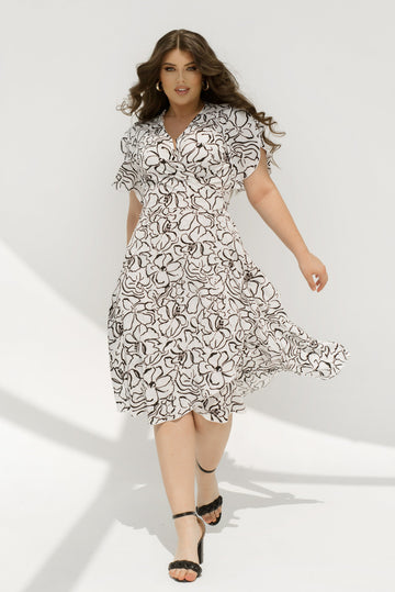 Dress with soft throw-over