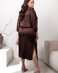Вечерна рокля с свободни Sleeveи от марка YR, polyester и spandex, модел с елегантен дизайн и комфортна кройка.