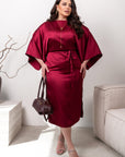 Стилна Evening dress with loose sleeves  от марка YR, polyester и spandex, подходяща за елегантни събития.