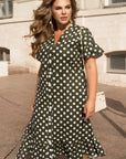 Linen polka dot dress