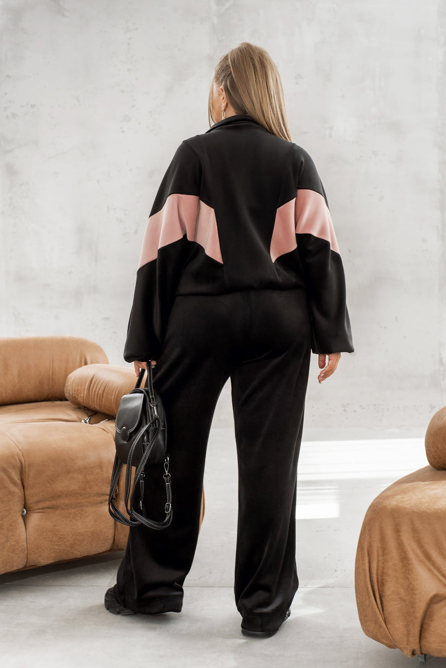 Velvet set with wide-leg pants  - Twiggy Shop