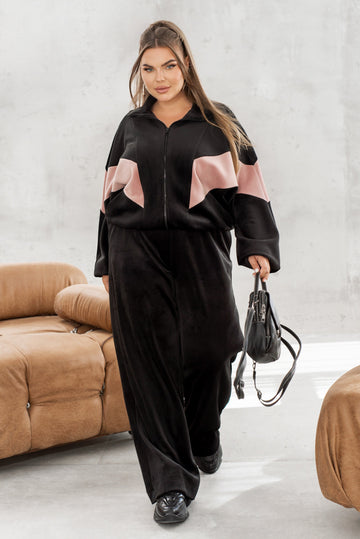 Velvet set with wide-leg pants  - Twiggy Shop