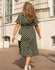 Linen polka dot dress