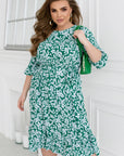 Crepe dress with ruffles