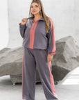 Quilted set with wide-leg trousers  - Twiggy Shop