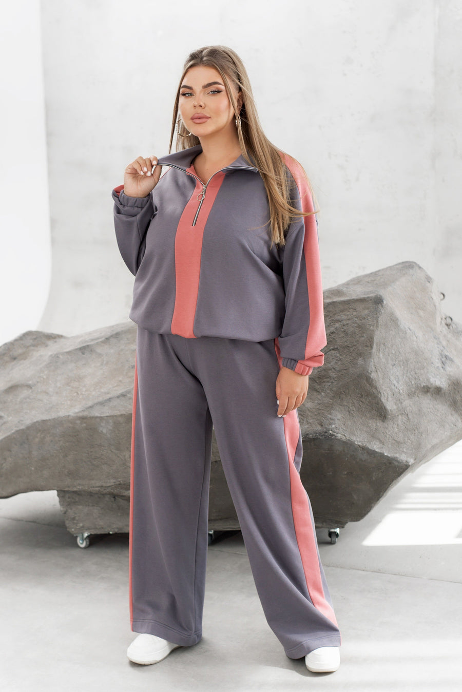 Quilted set with wide-leg trousers  - Twiggy Shop