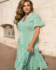 Linen polka dot dress