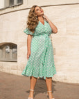 Linen polka dot dress