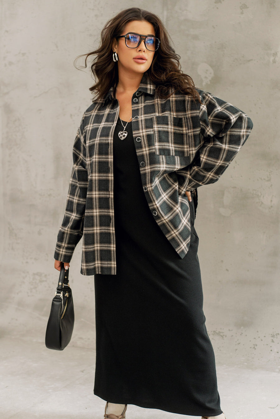 Oversized checkered shirt  - Twiggy Shop
