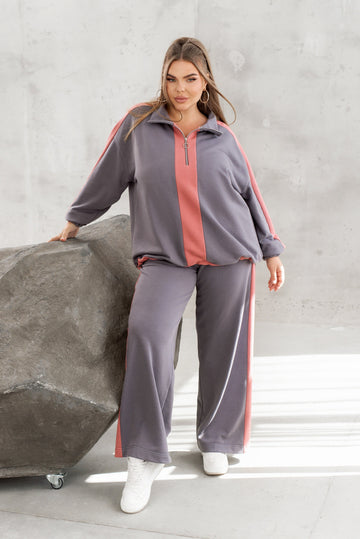 Quilted set with wide-leg trousers  - Twiggy Shop