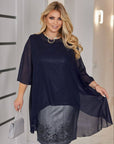 Avondjurk met chiffon cape